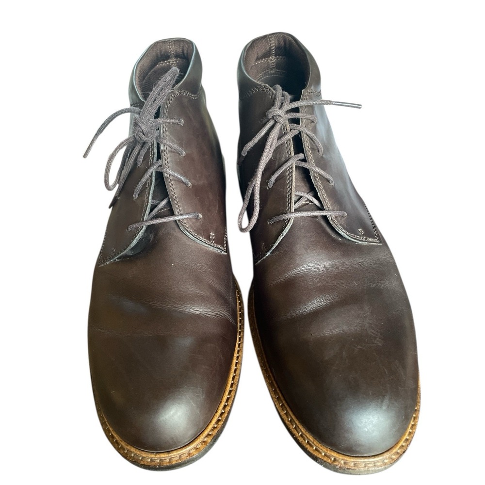 ECCO Men's Findlay Chukka Lace Up Brown Leather Boots Men's  Size 45 / 11-11.5 - Picture 3 of 6